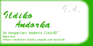 ildiko andorka business card
